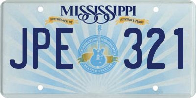 MS license plate JPE321