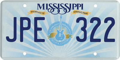 MS license plate JPE322