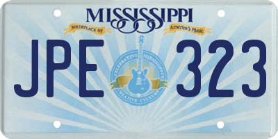 MS license plate JPE323