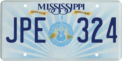 MS license plate JPE324