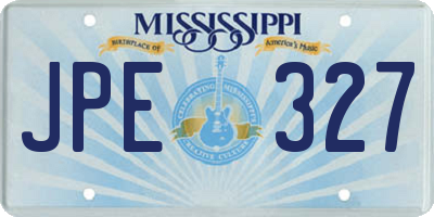 MS license plate JPE327