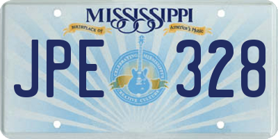 MS license plate JPE328