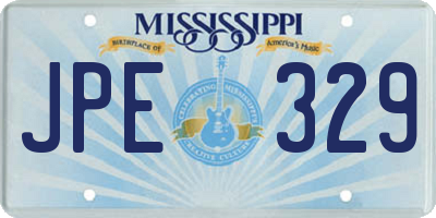 MS license plate JPE329