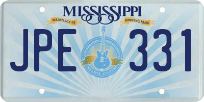 MS license plate JPE331