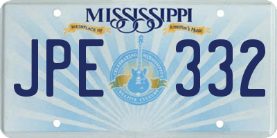 MS license plate JPE332