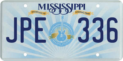 MS license plate JPE336