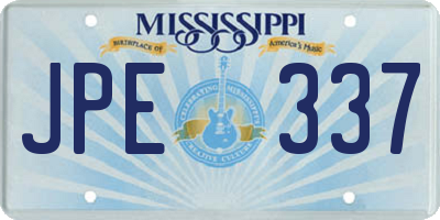 MS license plate JPE337
