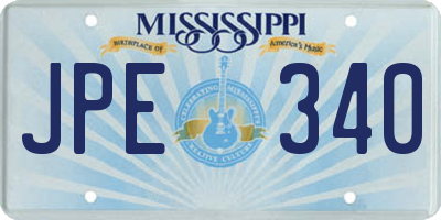 MS license plate JPE340