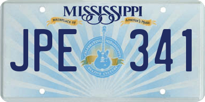 MS license plate JPE341