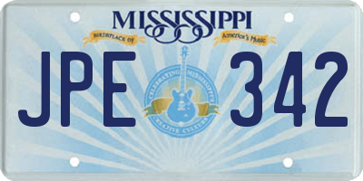 MS license plate JPE342