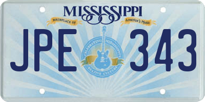 MS license plate JPE343