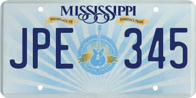 MS license plate JPE345