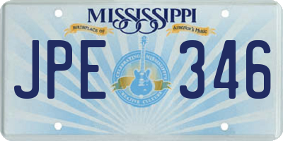 MS license plate JPE346