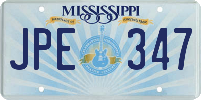 MS license plate JPE347