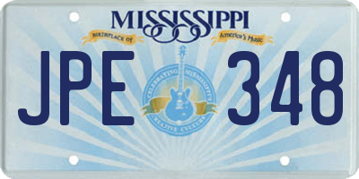 MS license plate JPE348