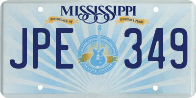MS license plate JPE349