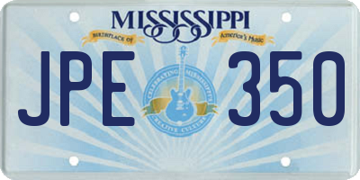 MS license plate JPE350