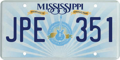 MS license plate JPE351