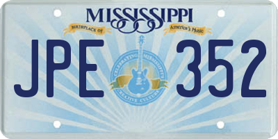 MS license plate JPE352
