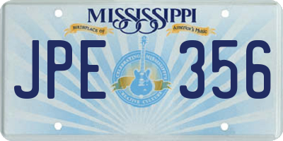 MS license plate JPE356