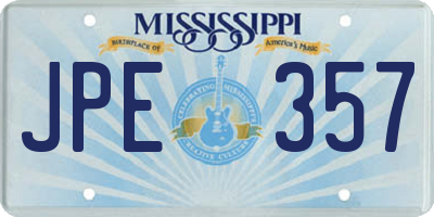 MS license plate JPE357