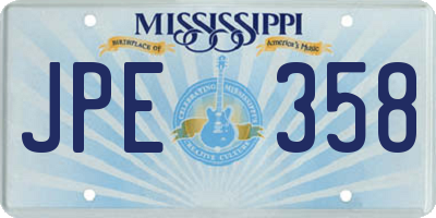 MS license plate JPE358