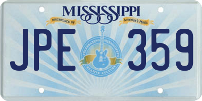 MS license plate JPE359