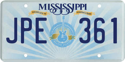 MS license plate JPE361