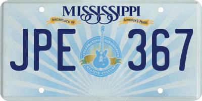 MS license plate JPE367
