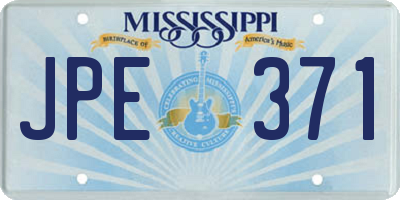 MS license plate JPE371