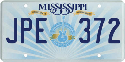 MS license plate JPE372