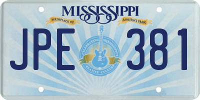 MS license plate JPE381