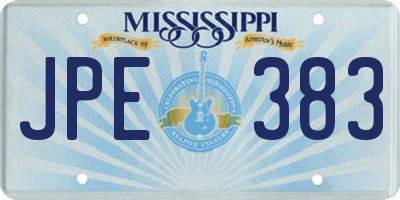 MS license plate JPE383