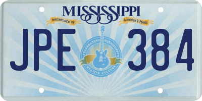 MS license plate JPE384