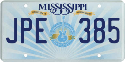 MS license plate JPE385