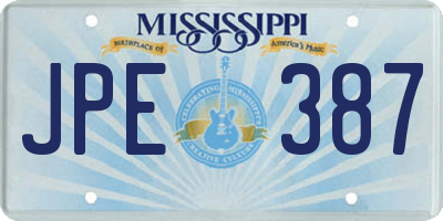 MS license plate JPE387