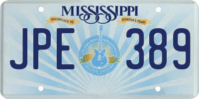 MS license plate JPE389