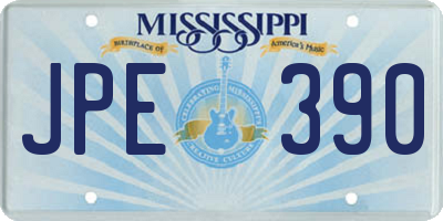 MS license plate JPE390
