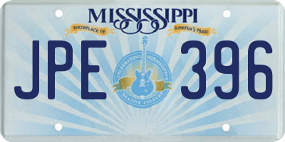 MS license plate JPE396
