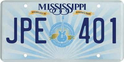 MS license plate JPE401