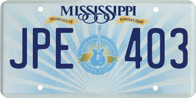 MS license plate JPE403