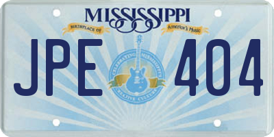 MS license plate JPE404