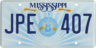 MS license plate JPE407