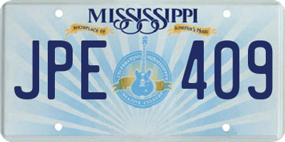 MS license plate JPE409