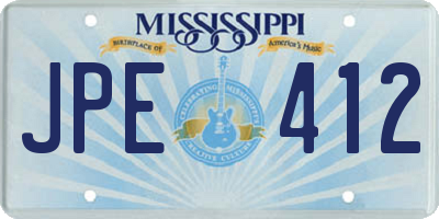 MS license plate JPE412