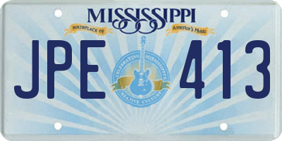 MS license plate JPE413