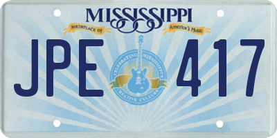 MS license plate JPE417