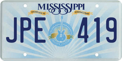 MS license plate JPE419