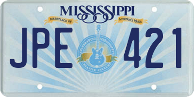 MS license plate JPE421
