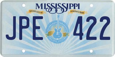 MS license plate JPE422